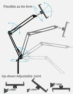 Tablet Floor Stand with Double Weight Base, Overhead Bed Phone Mount Height - Image 5