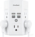 One Beat Surge Protector Wall Outlet Extender, 5 Outlets & 4 USB Ports by OneBeat