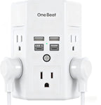 One Beat Surge Protector Wall Outlet Extender, 5 Outlets & 4 USB Ports by OneBeat