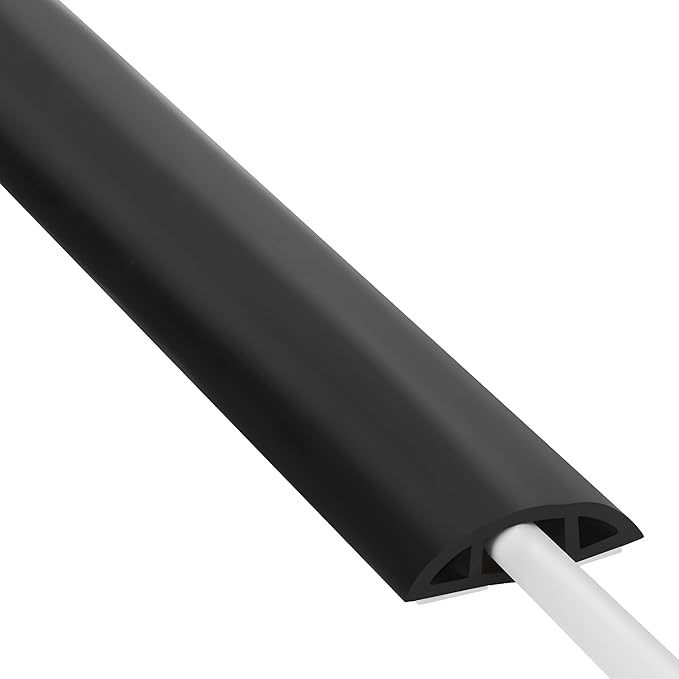 ZhiYo Floor Cord Cover 4ft, Cord Hider Floor Black, Cable Management Cover by ZhiYo