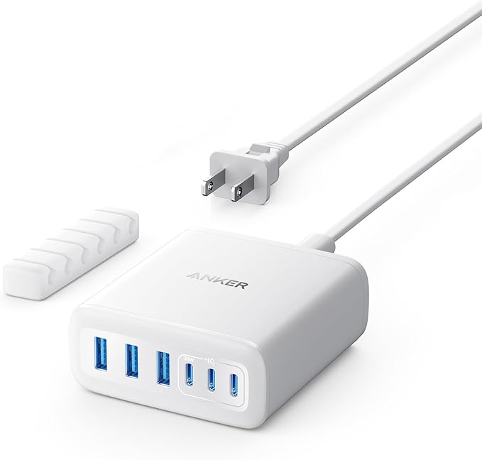 Anker Desktop Charger, Fast Charging USB C Charger, 112W Max 6-Port Charging by Anker
