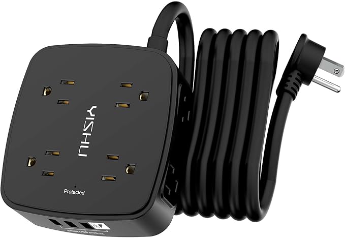 10 Ft Surge Protector Power Strip by YISHU