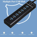 2 Pack 7 Ports USB Hub, High Speed Data Transmission Docking Station, Compatible - Image 7