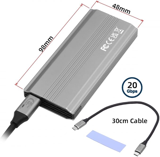 CY Type-C USB3.2 USB4 20Gbps to M-Key M.2 NGFF NVME SATA SSD PCBA Enclosure - Image 9