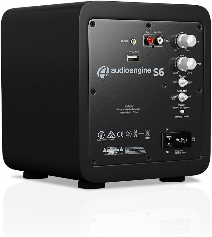 Audioengine S6 210W Compact Powered Mini Subwoofer- Powerful Bass in a Small - Image 2