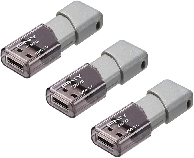 PNY 256GB Turbo Attaché 3 USB 3.0 Flash Drive 3-Pack – Grey, P-FD256X3TBOP-MP - Image 2