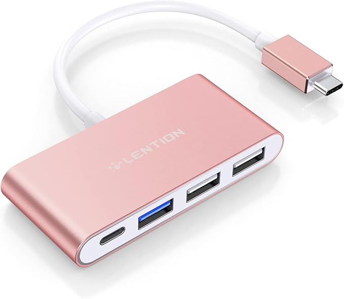LENTION 4-in-1 USB-C Hub with Type C, USB 3.0, USB 2.0 by LENTION