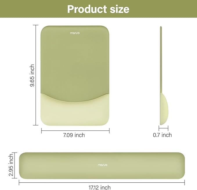 MOSISO Wrist Rest Support for Mouse Pad&Keyboard Set, Rectangular Ergonomic - Image 7