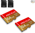 2 Pack TF Card 64GB with Adapter, High Speed Memory Card, UHS-I C10 A1 Memory by Bliksem