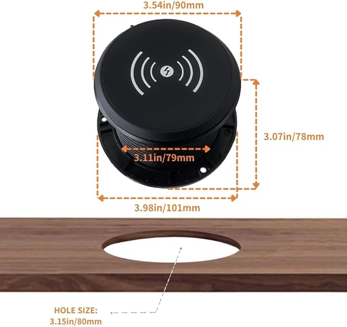 ZESHAN Desk Power Grommet Desktop Power Outlet Sofa Table Outlet - Image 4
