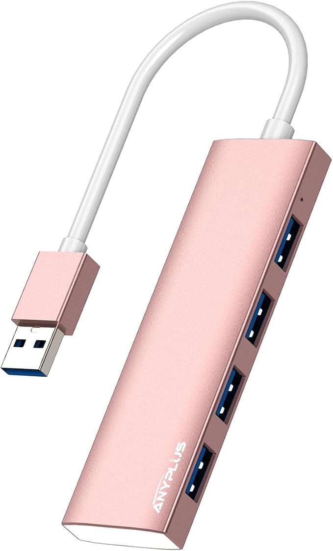 USB Hub, USB 3.0 Hub Aluminum Alloy Ultra Slim USB Splitter, Portable 4 Port by ANYPLUS