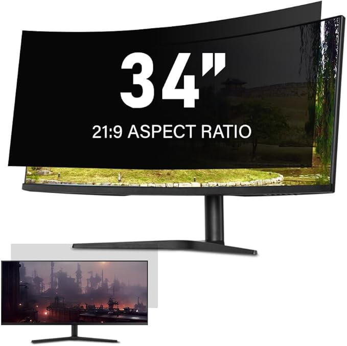 34 Inch Computer Privacy Screen Filter by WELINCOfficeProducts