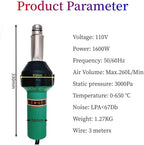 110V Hot Air Gun Welding Torch 1600W Heat Gun Plastic Welder Roofing Welder Kits - Image 2