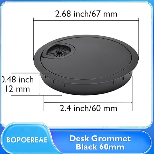 Desk Grommet 2-3/8", Desk Cord Hole Cover, Cable Grommet Metal Zinc Alloy - Image 8