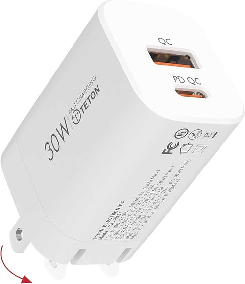 30W USB-C Fast-Charger Adapter, TETON ELECTRONICS PD Wall Charger Block PD QC by TETONELECTRONICS