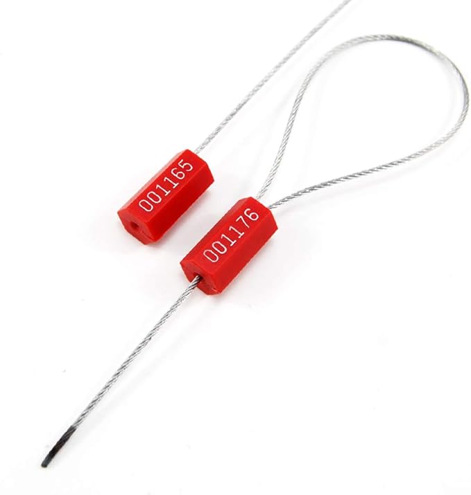 1000 Red Steel Cable Seals Metal Security Seals Tamper Resistant Seals Numbered - Image 9