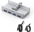 USB HUB3.0, Clamp USB HUB, Aluminum 4-Port USB Adapter by EJAY