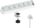 Desk Clamp Power Strip 10 Ft, TESSAN 2100J Surge Protector Desk Charging Station by TESSAN