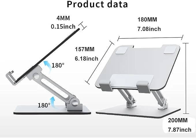 Foldable Aluminum Tablet & Phone Stand — Adjustable Height & Angle, Portable - Image 7