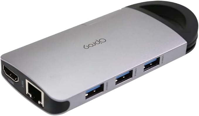 Opro9 8-in-1 USB-C Hub with 3 USB 3.0 Ports, Dual Monitor Laptop Docking Station by Opro9