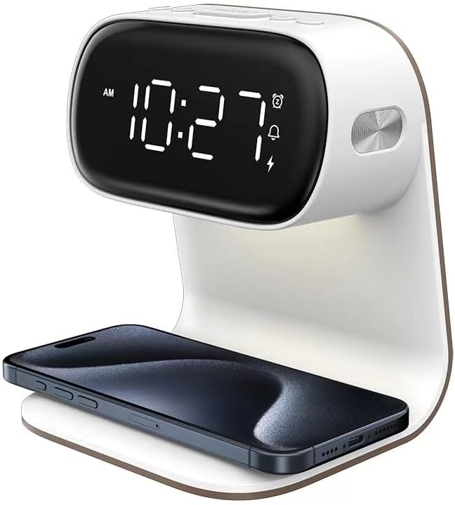 Digital Alarm Clock with Wireless Fast Charging Station 15W Touch Smart Lamp by YIDPU