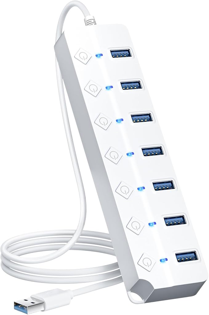 ONFINIO USB Hub 3.0, 7-Port USB Hub Splitter by Onfinio