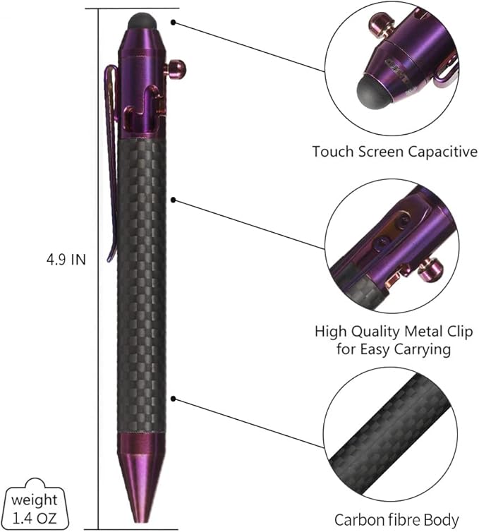 Cool Hand 4.9'' Carbon Fiber Bolt Action Pen - Image 3