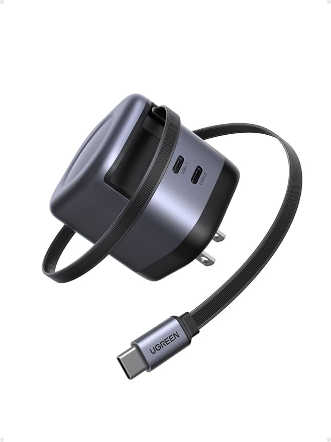 UGREEN Nexode 45W 3 in 1 Compact GaN Charger, Retractable USB C Fast Wall - Image 9