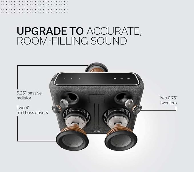 Denon Home 250 Wireless Smart Speaker – Mid-Size, Stereo Sound, Wi-Fi & - Image 3