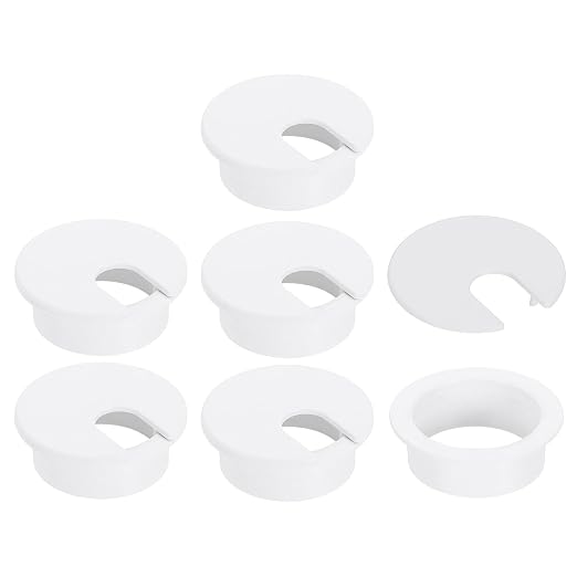 uxcell 6 Pcs 35mm Desk Grommet, Plastic Cable Hole Cover, Wire Cord Cable by uxcell