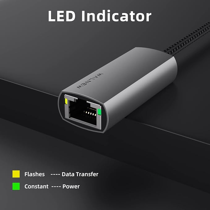 USB-C to Ethernet Adapter, WALNEW USBC to RJ45 LAN Adapter, Gigabit Cat Network - Image 5