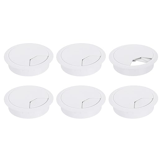uxcell 6 Pcs 80mm Desk Grommet, Plastic Cable Hole Cover, Wire Cord Cable by uxcell