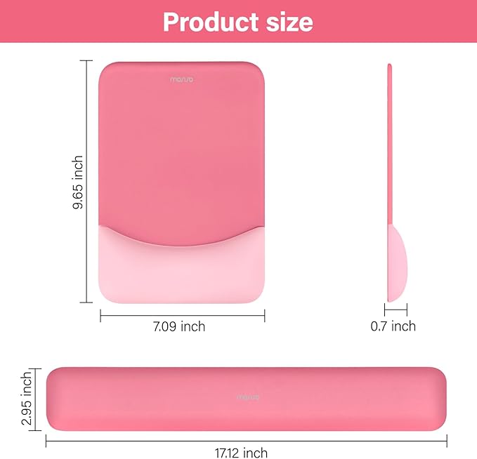 MOSISO Wrist Rest Support for Mouse Pad&Keyboard Set, Rectangular Ergonomic - Image 7