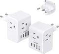 2 Pack European Travel Plug Adapter, International Power Plug Adapter by OneBeat