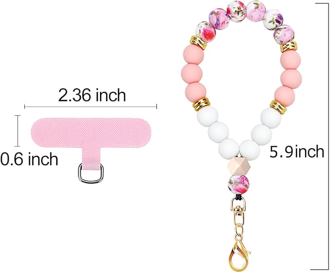 Marble Silicone Beaded Phone Wrist Strap, Cellphone Lanyard - Image 6