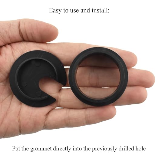 HAHIYO 2Pcs 1.38Inch/35mm Black ABS Plastic U-Shaped Desk Grommet Wire Grommet - Image 6