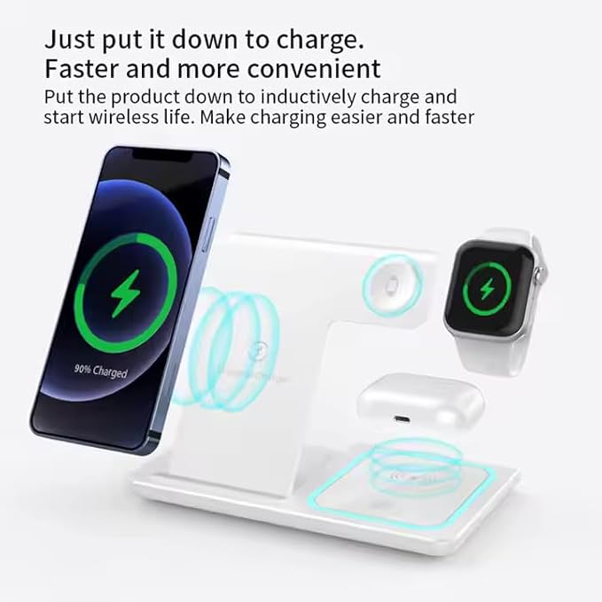 3-in-1 Wireless Charger for iPhone 16/15/14/13/12/11, Apple Watch All Series - Image 4