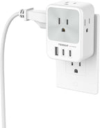 Multi Plug Wall Outlet Splitter, TESSAN Surge Protector 4 Outlet Extender by TESSAN