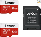 Lexar 32GB Micro SD Card 2 Pack, microSDHC UHS-I Flash Memory Card by Lexar
