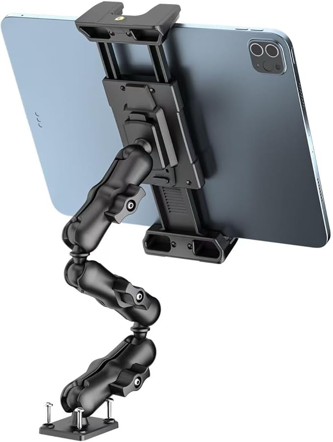 OHLPRO Heavy Duty Drill Base Tablet Mount Holder, 360° Adjustable iPad Mount by OHLPRO