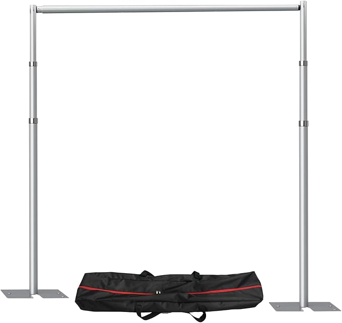 Pipe and Drap Backdrop Stand Kit, 10x 10ft Heavy Duty Adjustable Frame Backdrop by HYJ-INC