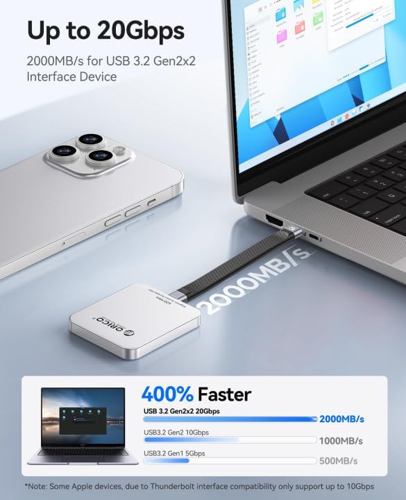 ORICO 512GB Magnetic External SSD, Aluminum Alloy, 4K 120Hz ProRes HDR Record - Image 4