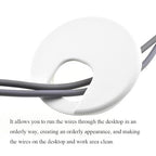 HAHIYO 2Pcs 2Inch/50mm White ABS Plastic U-Shaped Desk Grommet Wire Grommet - Image 6