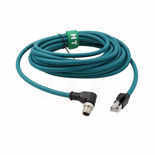 Right Angle M12 Ethernet 8 Pin X-Code RJ45 Cable by HangTonConnect