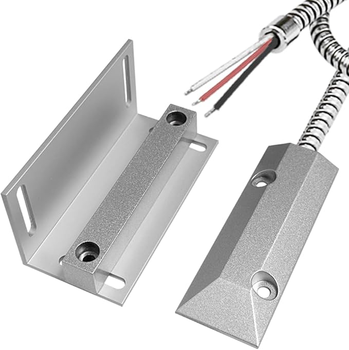 NO&NC 3 Wires Magnetic Garage Door Contacts Heavy Duty Alarm Switch Sensor by GAGALOR