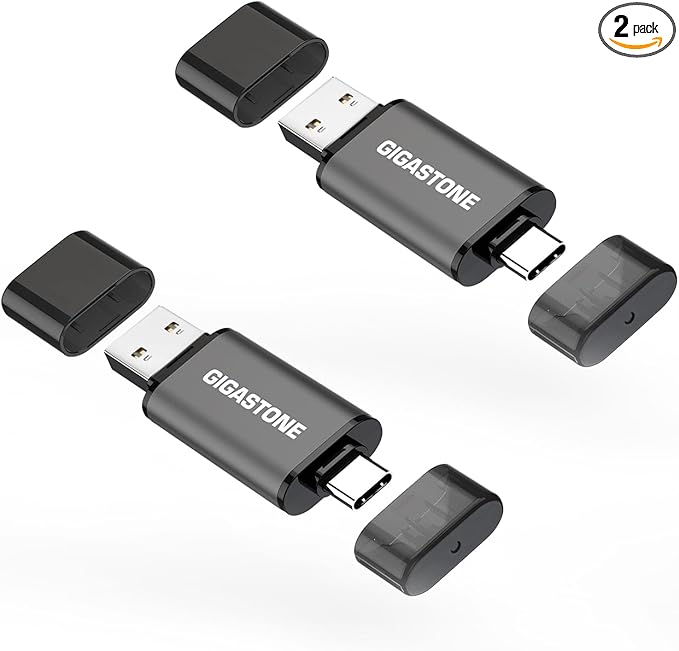 GIGASTONE 512GB Dual Drive Z40 USB 3.2 Gen 1, 2-in-1 Type-A & Type-C, 100MB/s by Gigastone