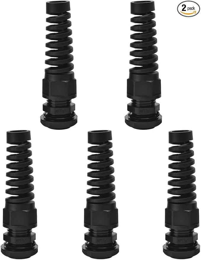 Strain Relief Cord Connector, CGELE 5 Pack NPT 1/2" Waterproof Cable Gland Cord by CGELE