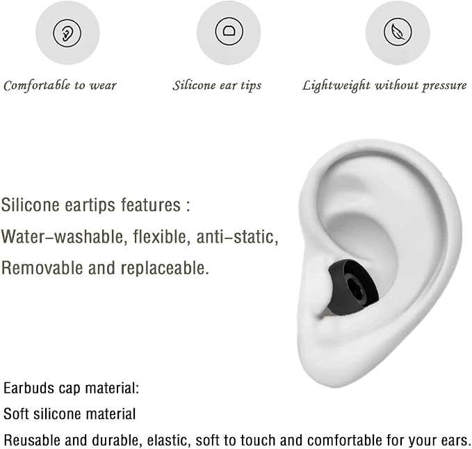 4 Pairs Silicone Earbud Tips Replacement Eartips Earbuds Cap Eartips Tips - Image 5