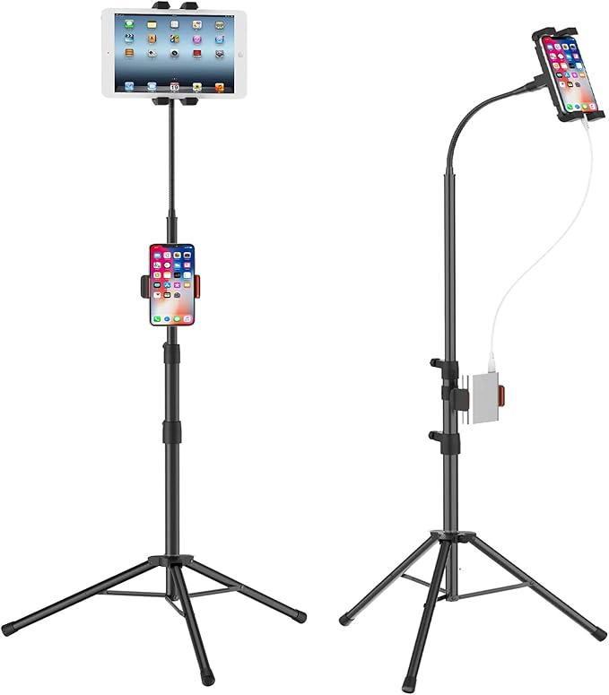 Tripod Stand for Ipad, Gooseneck 65-inch Floor Stand for Tablet, Floor Stand by Unknown