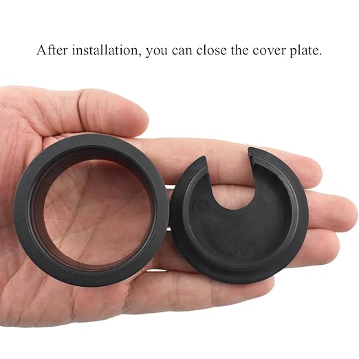 HAHIYO 2Pcs 1.77Inch/45mm Black ABS Plastic U-Shaped Desk Grommet Wire Grommet - Image 7